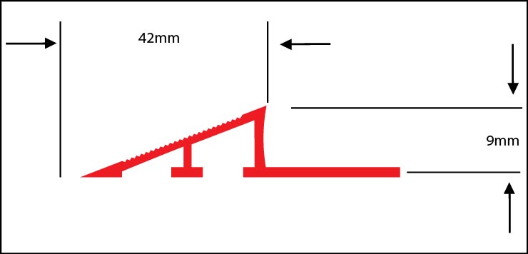 Perfil de transição entre pisos com terminação rampa em alumínio 11mm - DSTOAE 110